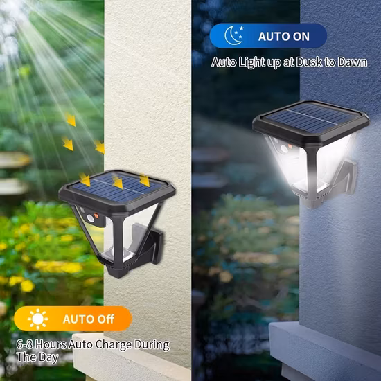 La lámpara del sensor de la pasarela emite la cuña solar más la luz de pared del sensor de movimiento de seguridad al aire libre 10 SMD